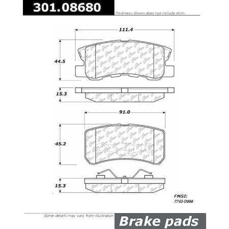 Centric Parts Centric Premium Ceramic, 301.08680 301.08680